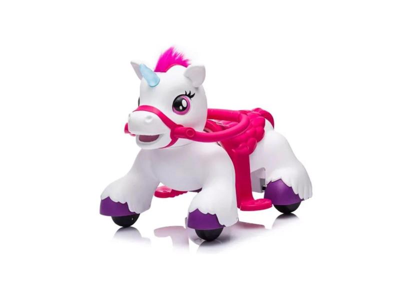 Mini Moto Elétrica Infantil Unicórnio Rosa 6v até 30kg com Controle Remoto