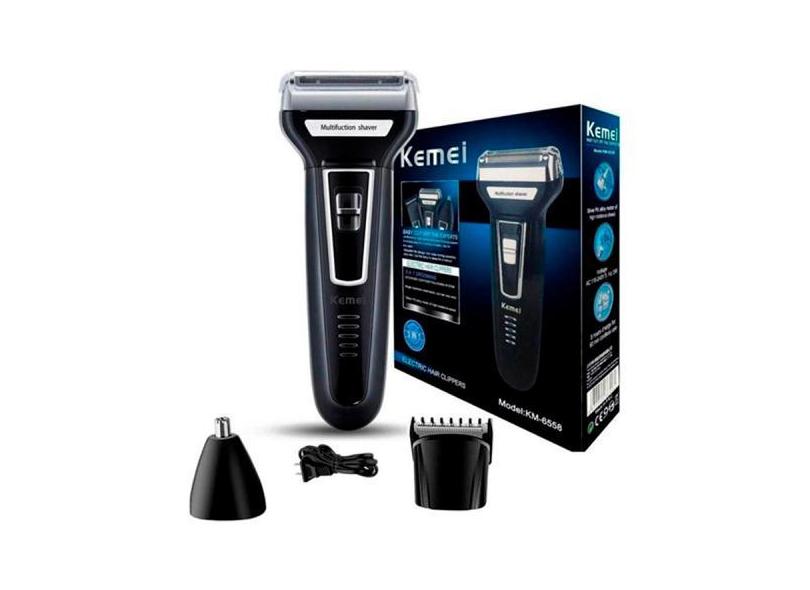 Barbeador Cortador De Cabelo E Aparador De Pelos Nariz Kemei Km-6558 O