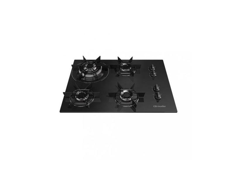 Cooktop 4 Bocas Tripla Chama MCG4BC Mueller - Mueller Fogões, Preto, B