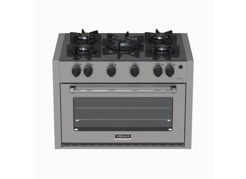 Fogao de Embutir 5 Bocas Venax Gaudi Line Inox Gas