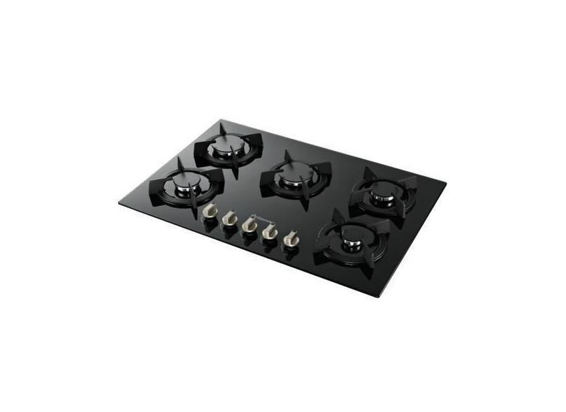 Cooktop Gás Epsilon Prime Elite 5 Bocas Preto 127v/220v Trempes Alta Q