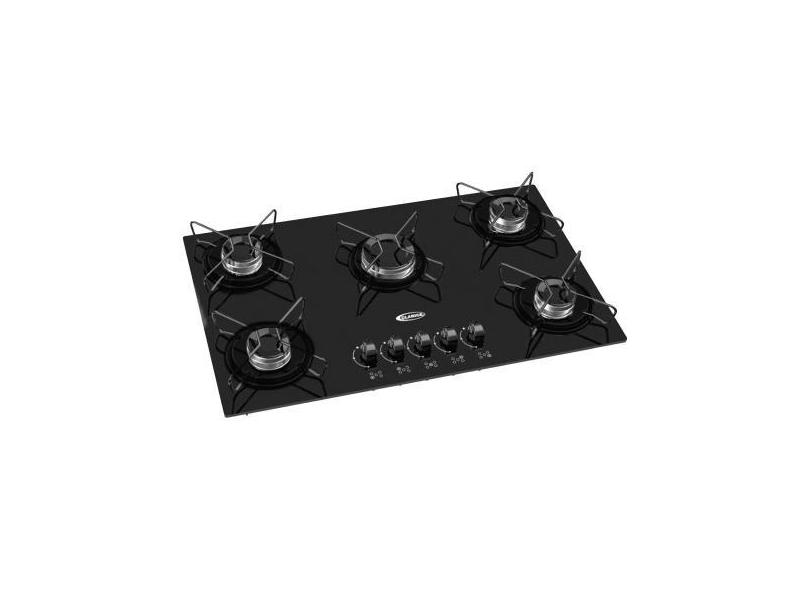 Fogão a Gas Cooktop Clarice 5 Boca MC Base Esmaltadas-PRETO , Bivolt