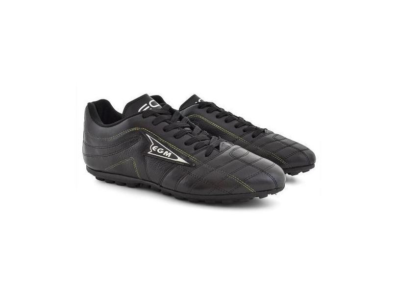 Chuteira Masculina Soccer Society Preta e Verde - EGM, 39, Preto