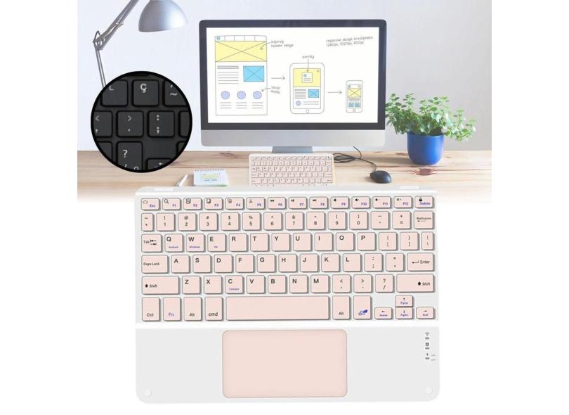 Mini Teclado + Mouse Sem Fio Para Tablet Xiaomi Redmi Pad