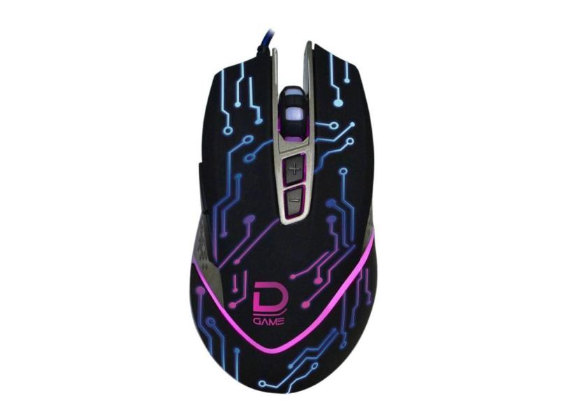 Mouse para jogos Datacom RGB 7200dpi, 7 botões, cabo USB de 1,5 m