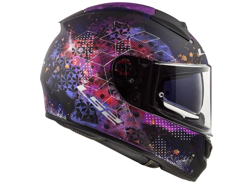 Capacete Ls2 Vector Ff397 Cosmos Matte Fosco Black Pink (Com viseira ...