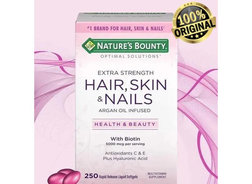 Natures Bounty Extra Strength Hair, Skin Nails Biotina 250 SoftGels com