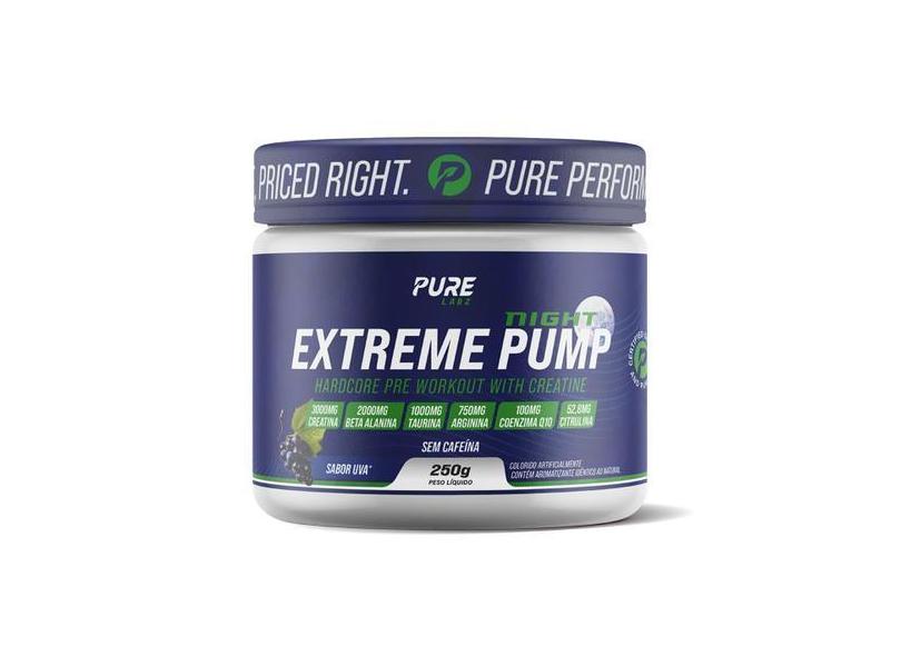 Pré Treino Extreme Pump Night S/ Cafeína 250G Pure  - Pure Ingredients
