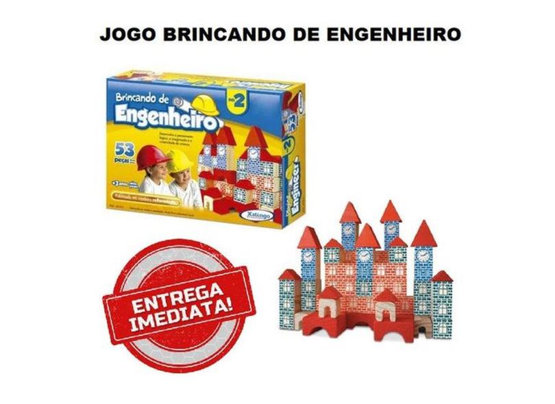 Brincando de Engenheiro c/ 53 peças Jogo de Blocos de Montar em