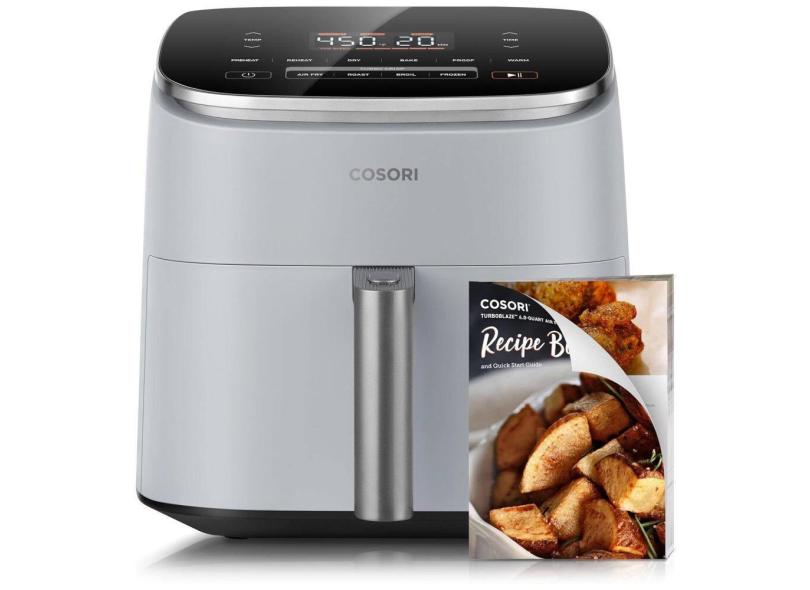 Air Fryer 9 em 1, 5.6L com Painel de Controle Digital, 5 Níveis de Velocidade de Ar e 4 Modos Turbo, 110V 1725W, COSORI CAF-DC601, Cinza Claro