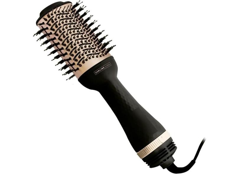 Escova Secadora 3 em 1 Mallory Sublime Liss 3 Temperaturas Preto/Dourado 110v 