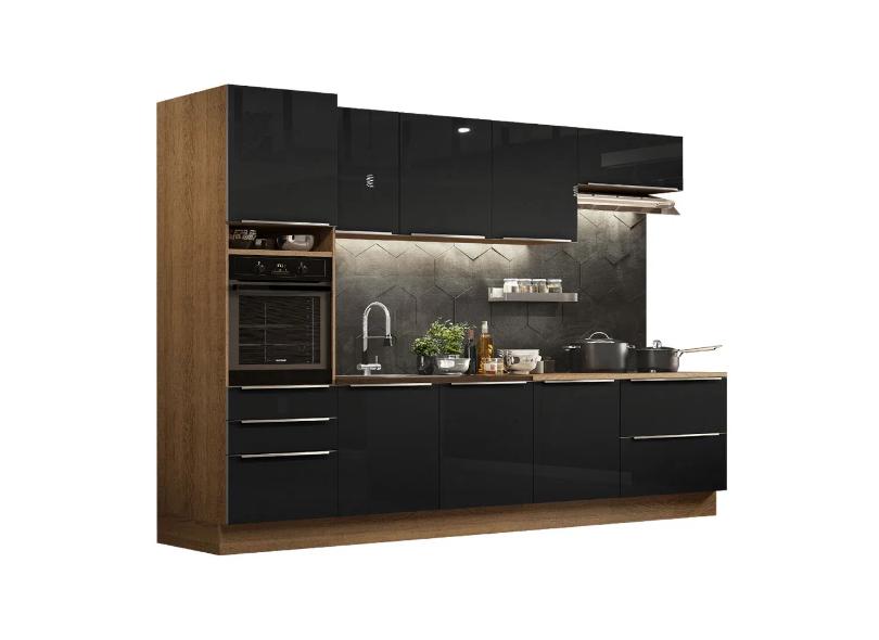 Cozinha Completa 5 Gavetas 8 Portas para Micro-ondas / Forno Lux 320004 Madesa