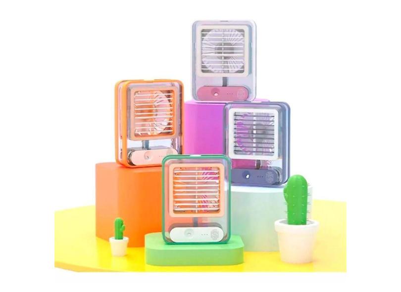 Ventilador Portátil Spray de Água - 3 Velocidades - LED