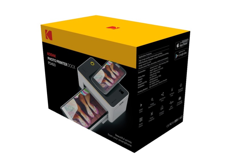 Impressora Fotográfica Kodak PD-450 Android Dye-Sublimation Colorida