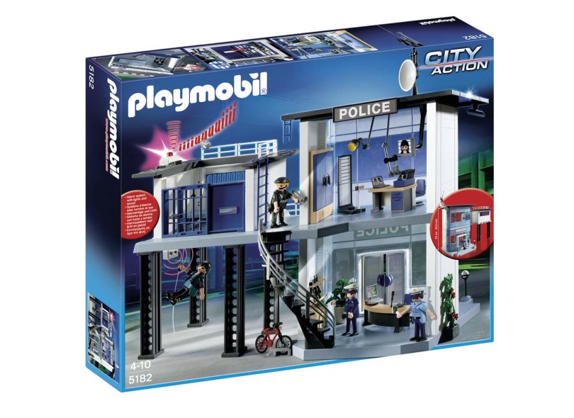 Boneco Playmobil Central de Polícia com Sistema de Alarme City Action 5182 - Sunny