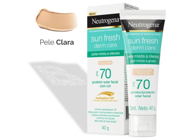 Protetor Solar Facial Neutrogena FPS70 Sun Fresh Derm Care Pele