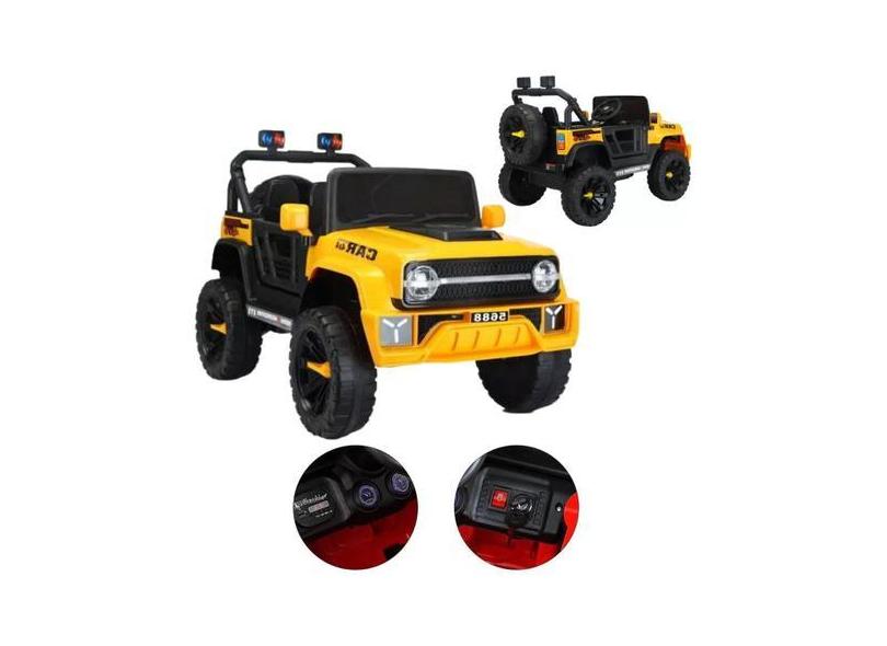 Carrinho Elétrico Tank Infantil Jipe Controle Amarelo 12V - Bang Toys