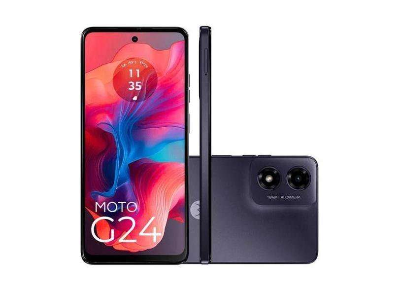 Smartphone G24 128GB + 8GB ram câmera Vision AI 50MPx tela 90Hz HD+ Pr