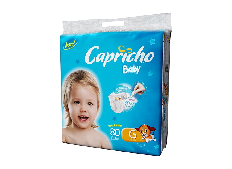 Fralda Capricho Baby G Super Jumbo 80 Und 10 - 13kg