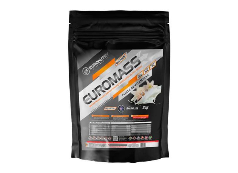 EUROMASS GAINER POUCH - 3KG - BAUNILHA - EURONUTRY 