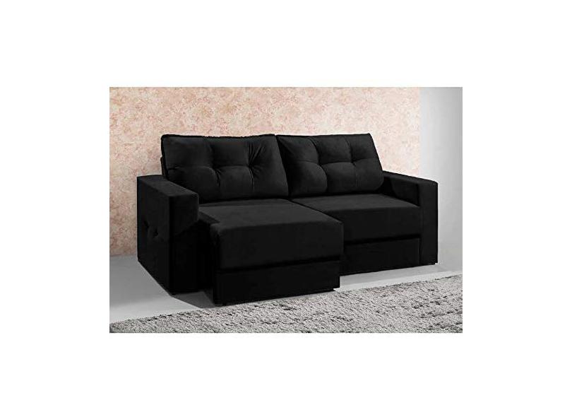 Sofá 3 lugares Retrátil Suede Lubeck Mobly