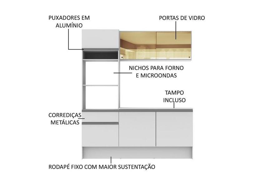 Cozinha Compacta 6 Portas 1 Gaveta Diamante Madesa