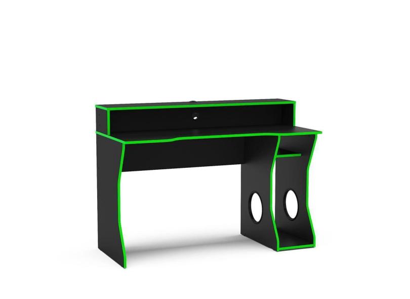 Mesa Gamer Fremont Para 2 Monitores Politorno Preto Com Verde