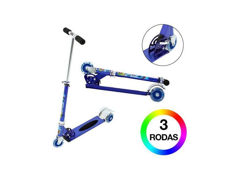 Patinete Paw Patrol Para Criança 3 Rodas Masculino Azul - Dm Radical