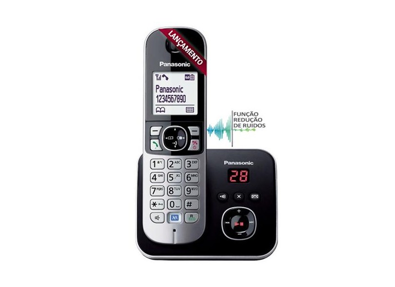 Telefone sem Fio Panasonic Secretaria Eletrônica KX-TG6821