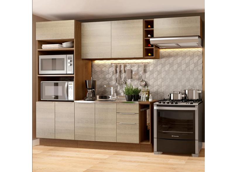 Cozinha Completa 3 Gavetas 8 Portas para Micro-ondas / Forno sem Tampo Stella 290002 Madesa