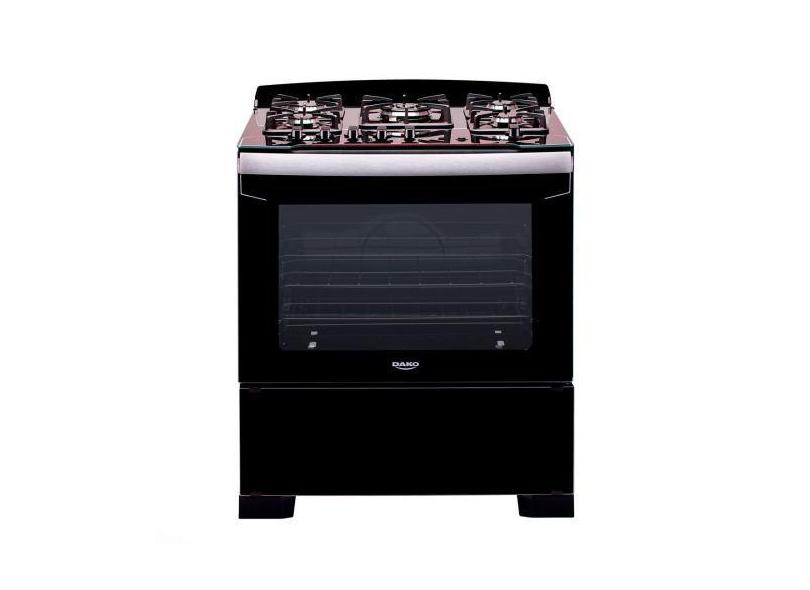 Fogao 5 Bocas Dako de Piso Automático Mesa de Vidro Tripla Chama Fullg