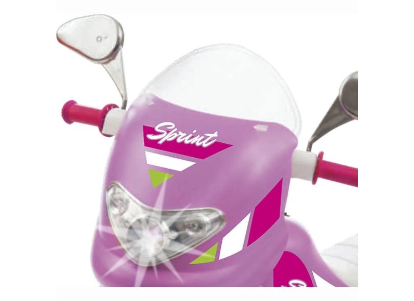 Moto Elétrica Sprint Turbo Pink Brinquedo Infantil 12V Biemme 673