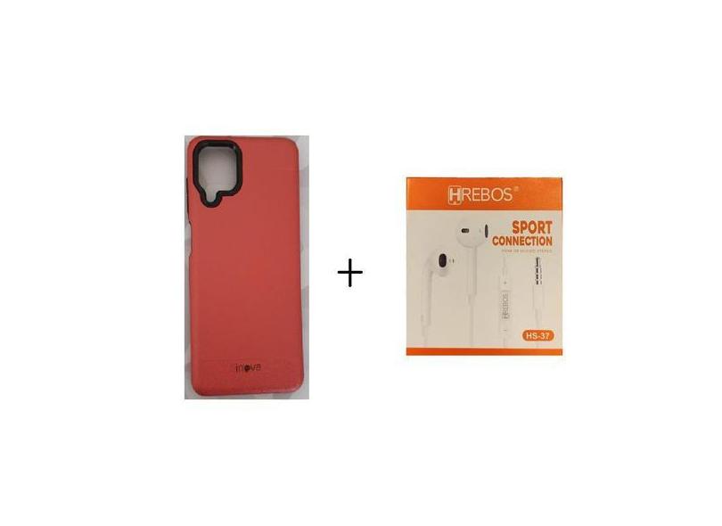 Fone Hrebos Hs-37 + Capinha Anti Impacto Samsung Galaxy A12 Em Diversa