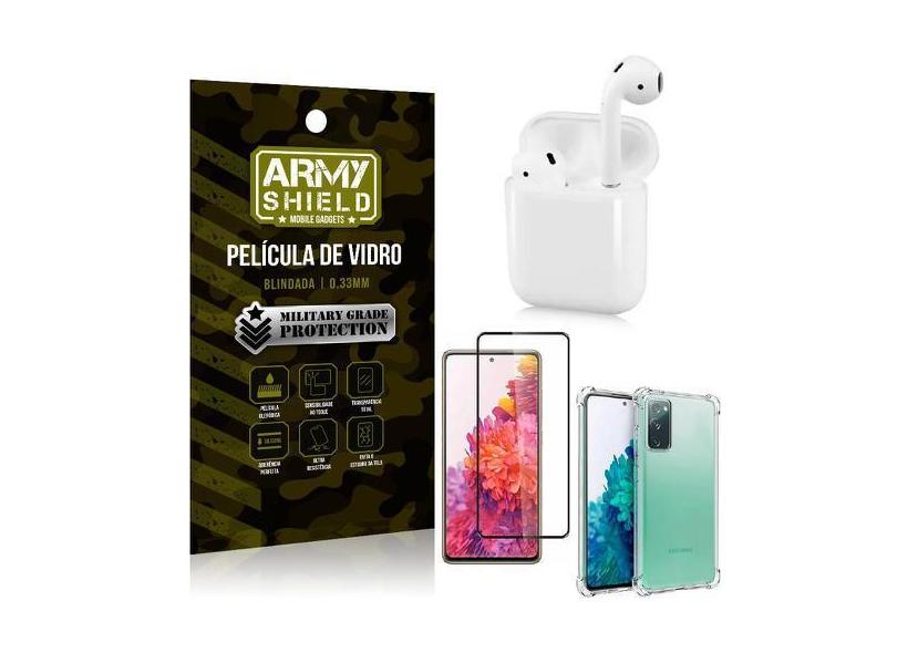 Fone Bluetooth Ly-122 Samsung S20 Fe + Capinha Anti Impacto + Película