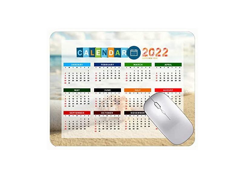 Mouse pad para jogos com calendário 2022, mouse pad para escritório com palmeiras tropicais das Filipinas