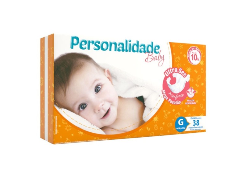 Fralda Personalidade Baby Ultra Sec G Mega Pacotão 38 Und 9 - 12kg