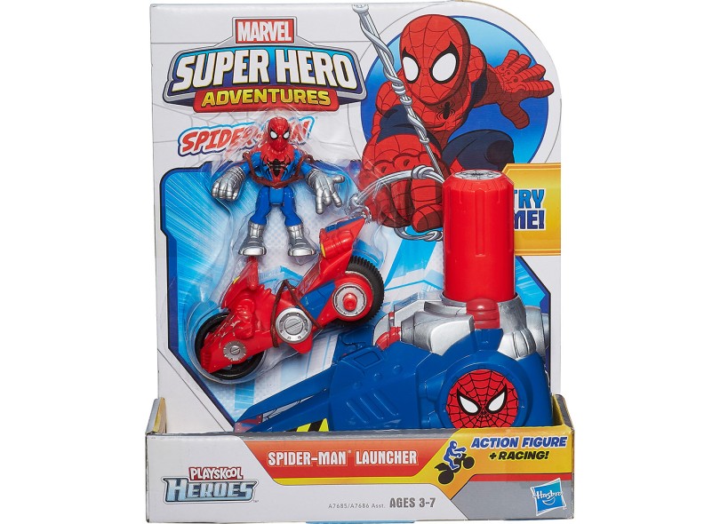 Boneco Homem Aranha Super Hero Lançador A7686/A7685 - Hasbro