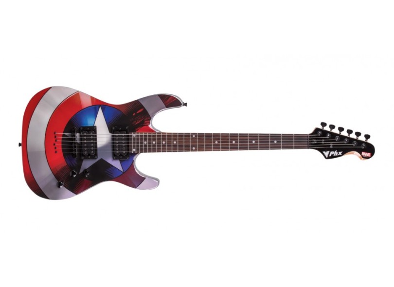 Guitarra Elétrica Phoenix Marvel Capitão América