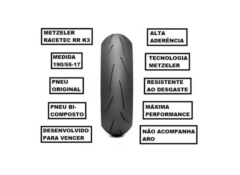 Pneu Metzeler Traseiro 190/55-17 Racetec K3 Rr Vfr 1200f