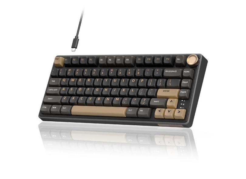Teclado para jogos rk royal kludge R75 com fio 75% com botão de volume