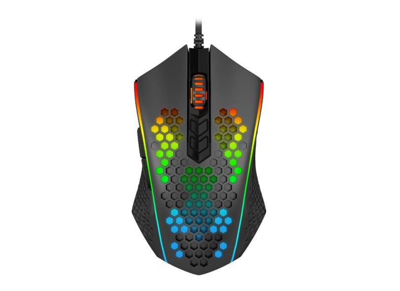 Mouse Gamer Redragon Memeanlion Honeycomb - 12400dpi - 7 Botões Programáveis - rgb - Preto - M809-K
