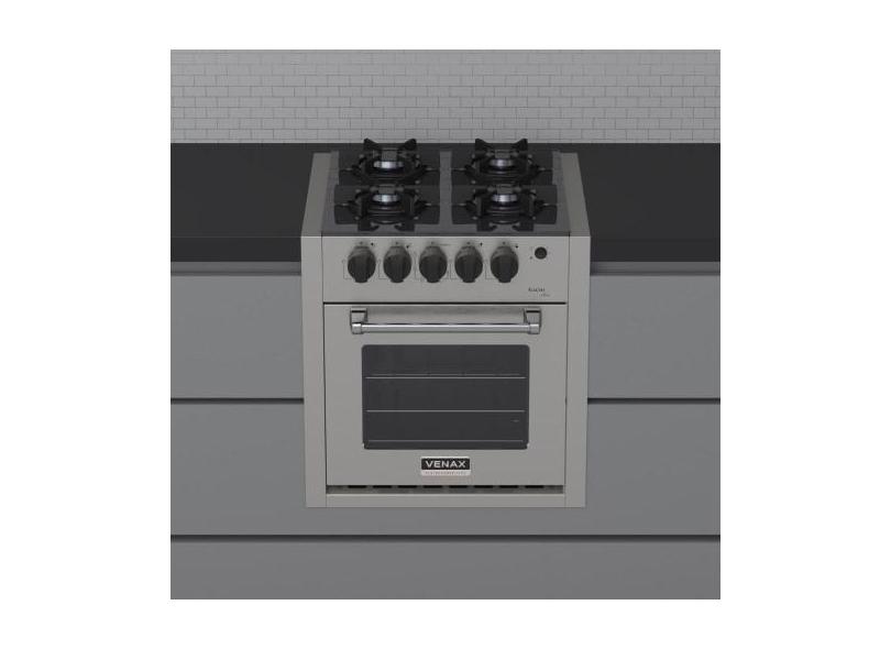 Fogao A Gas De Embutir 4 Bocas Venax Gaudi Line Inox