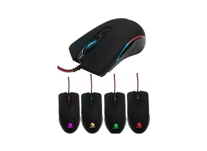 Mouse Gamer Usb Led Rgb Soldado Gm-v550 6400dpi Pc