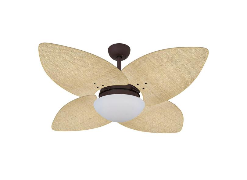 Ventilador De Teto Volare Marrom Texturizado Vd42 Dunamis Palmae 4 Pás Natural - 