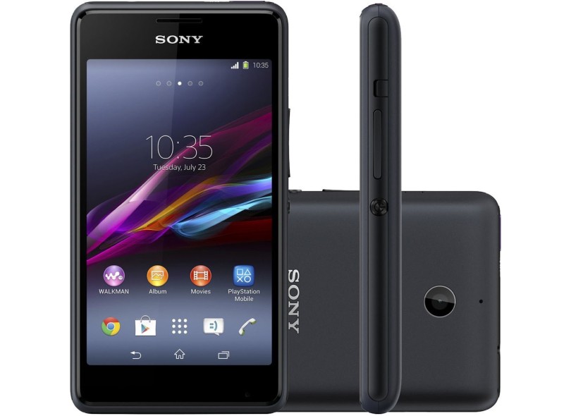 Smartphone Sony Xperia E1 Dual D2114 Câmera 3,0 MP 2 Chips 4GB Android 4.3 (Jelly Bean) Wi-Fi 3G