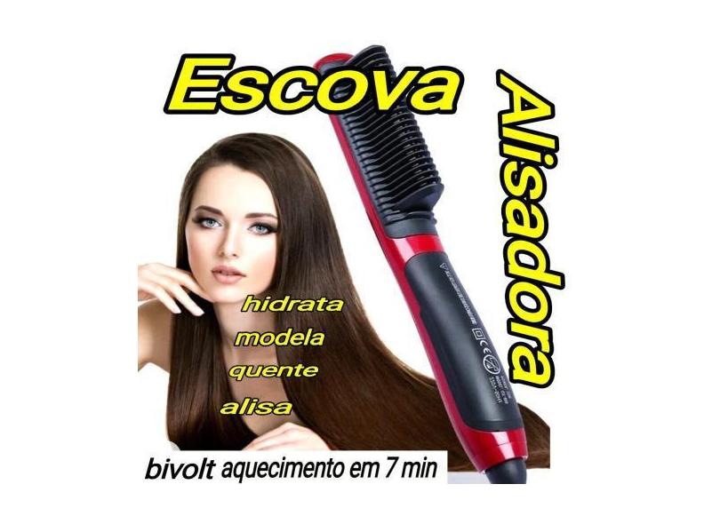 Escova Secadora Cabelo E Barba Seca Alisa Modela Bivolt - St