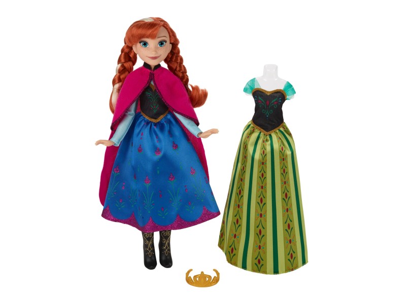 Boneca Frozen Anna Vestidos Reais Hasbro com o Melhor Pre o no