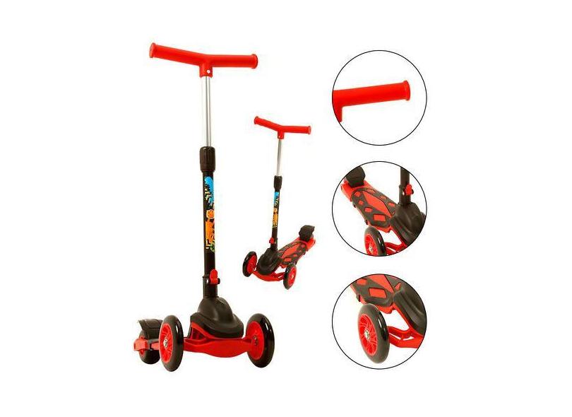 Patinete Scooter 3 Rodas De Criança Vermelho Power Radical - Dm Toys