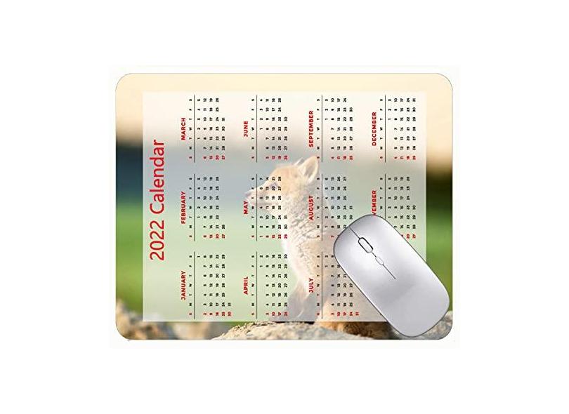 Mouse pad colorido de borracha para o ano 2022, calendário 2022