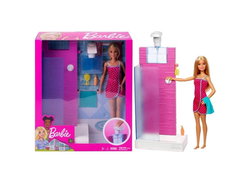 Barbie série casa mobiliada plegable com cozinha piscina quarto e bacia com  boneca loira - AliExpress